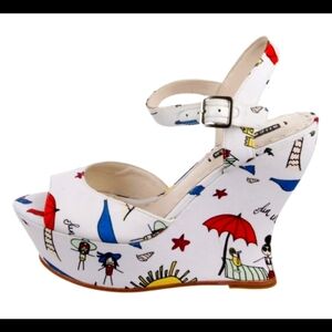 Alice + Olivia Sandals Size 8/38☀️Summer Fun Print☀️ New With Box